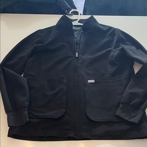 Figs Black Lightweight Zip-Up Jacket